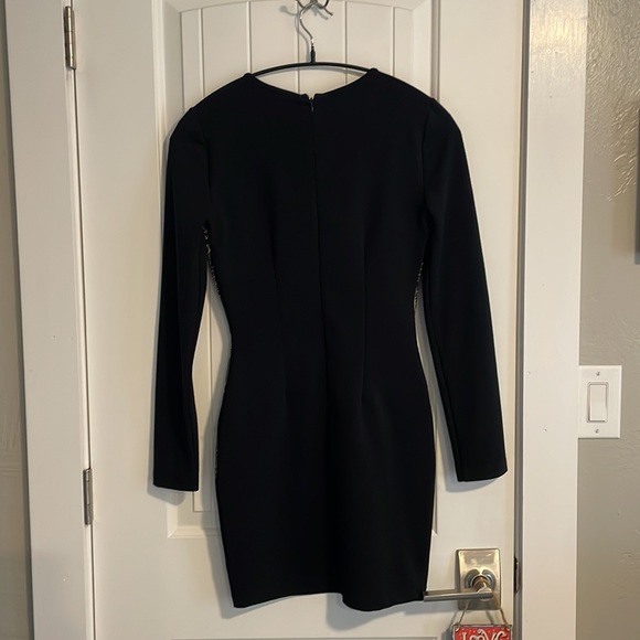 Black and Gold Long Sleeve Gianni Bini Mini Dress - Picture 2 of 6
